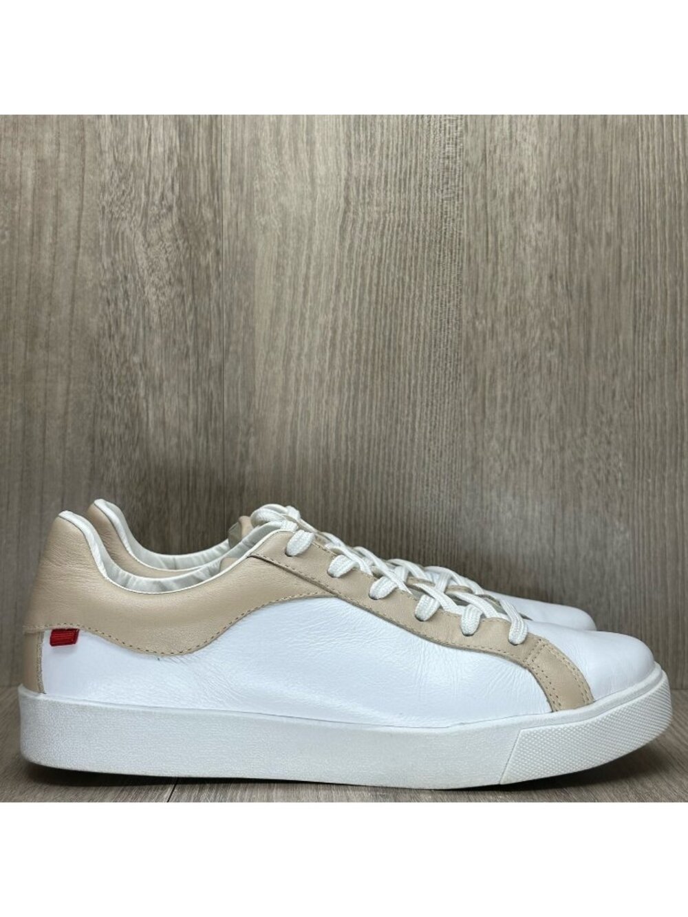 Marc Joseph New York Shoes Womens Sz 7 Rockefeller Plaza Sneakers White Beige